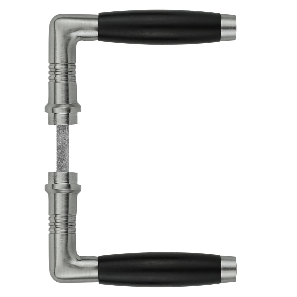 Door handle nickel black grip Artern - 110 mm