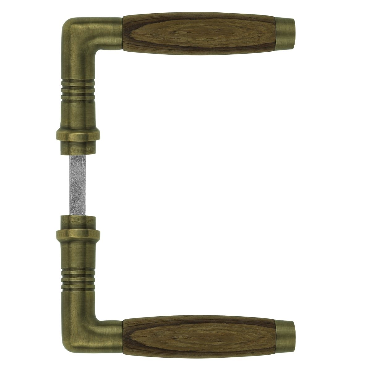 Deurkruk brons houten handvat Ahlen - 110 mm