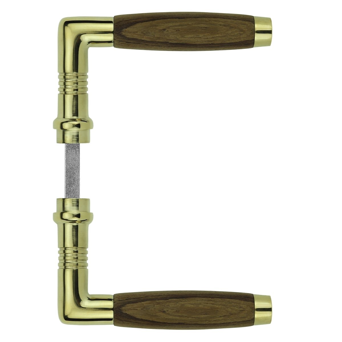 Door handle brass teak wood Muskau - 110 mm