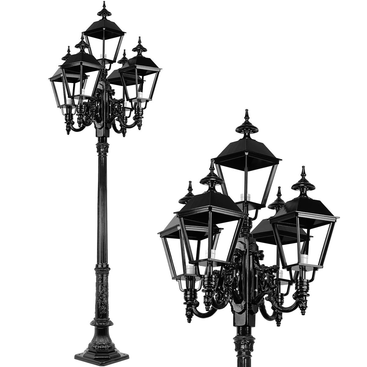 Straatlamp rustiek Colonjes 5-Lampen - 290 cm