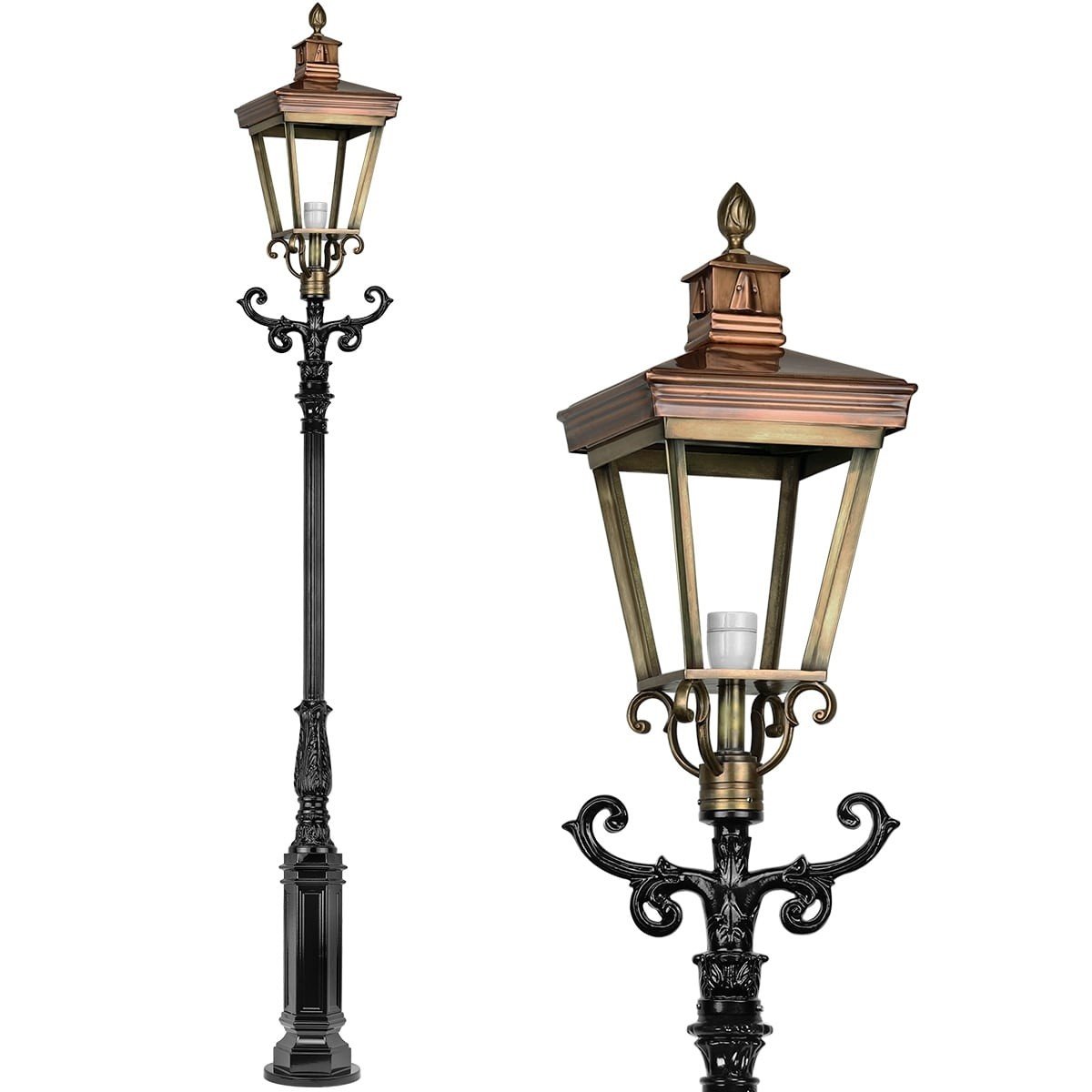 Street lamp antique Hoogvliet bronze - 320 cm
