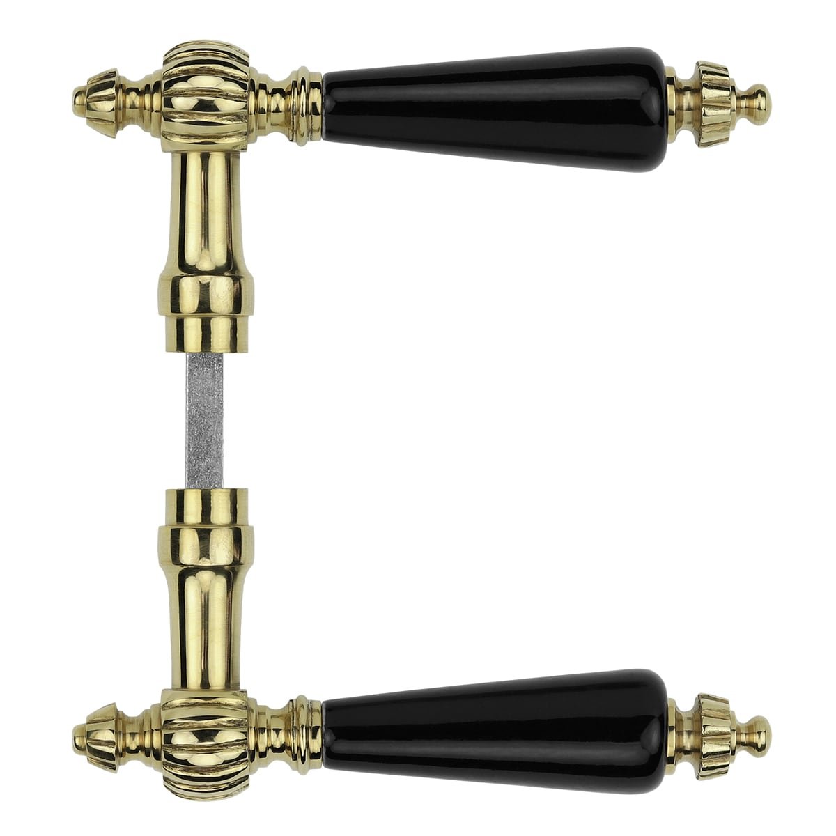 Door crutch brass black grip Varel - 150 mm