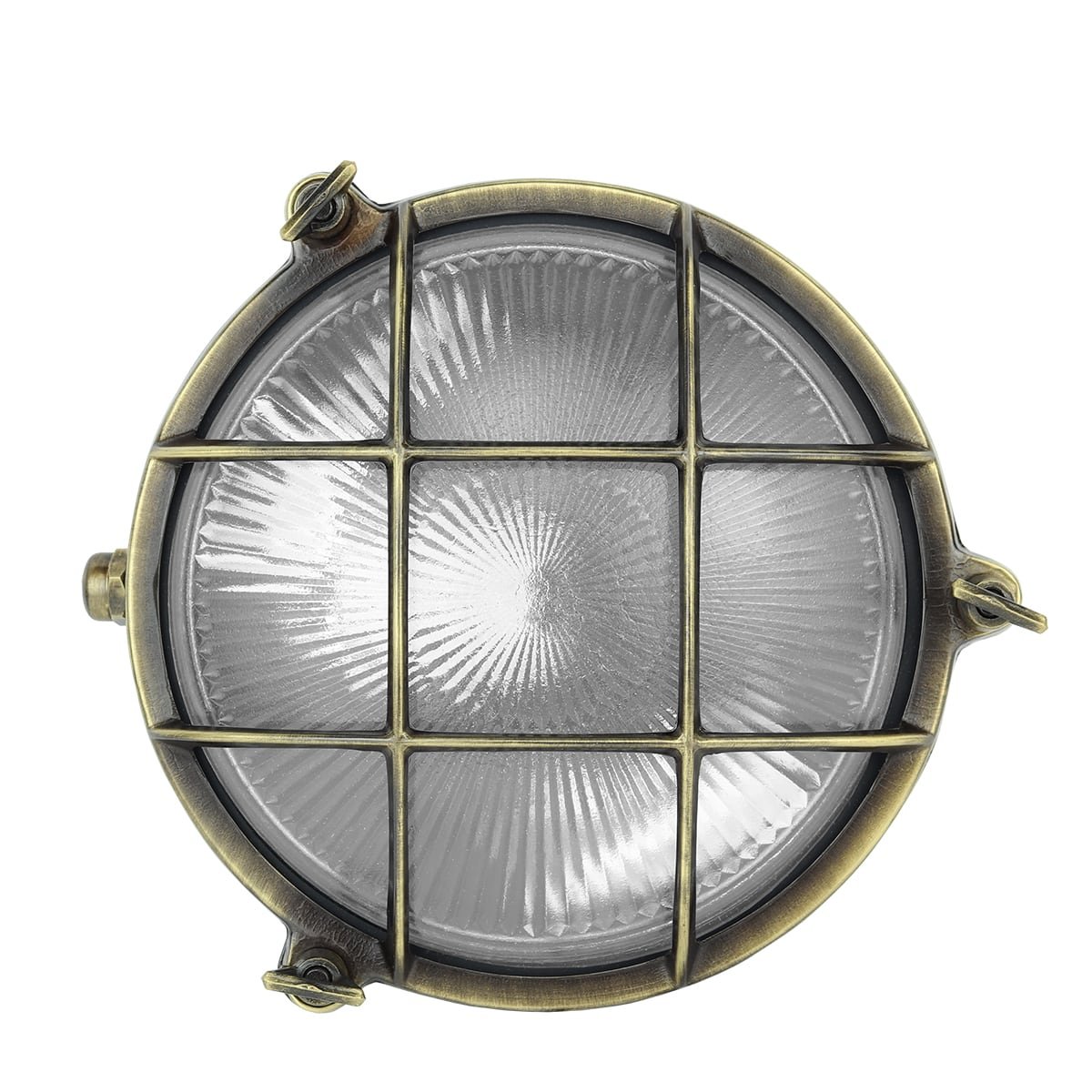 Scheeps wandlamp rond brons Triton - 22 cm