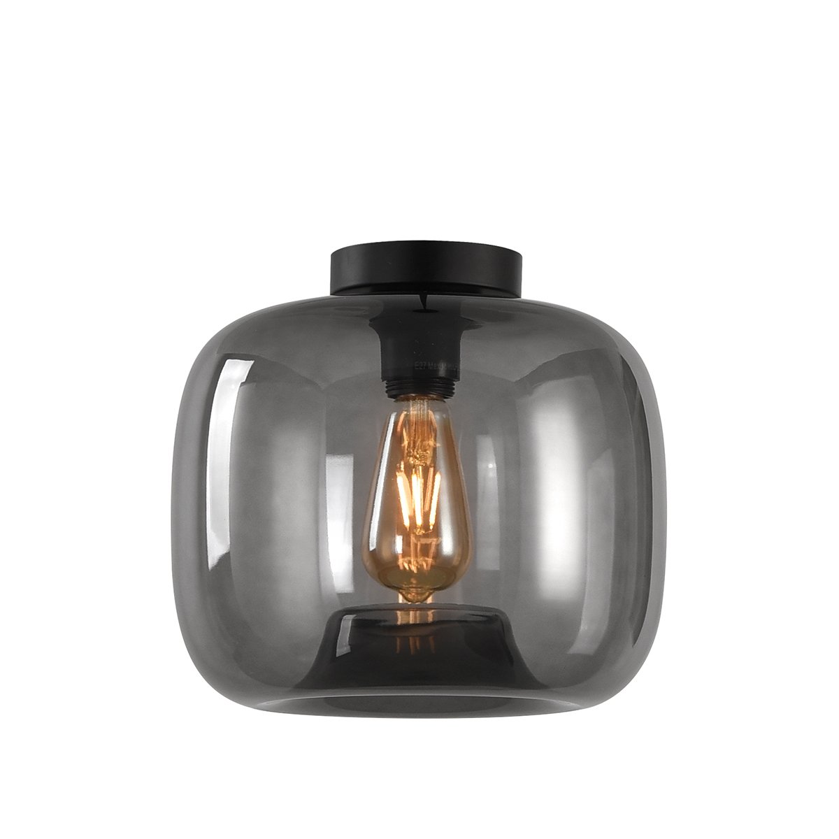 Loftlampe trendy grå glas Cuneo - Ø 28 cm