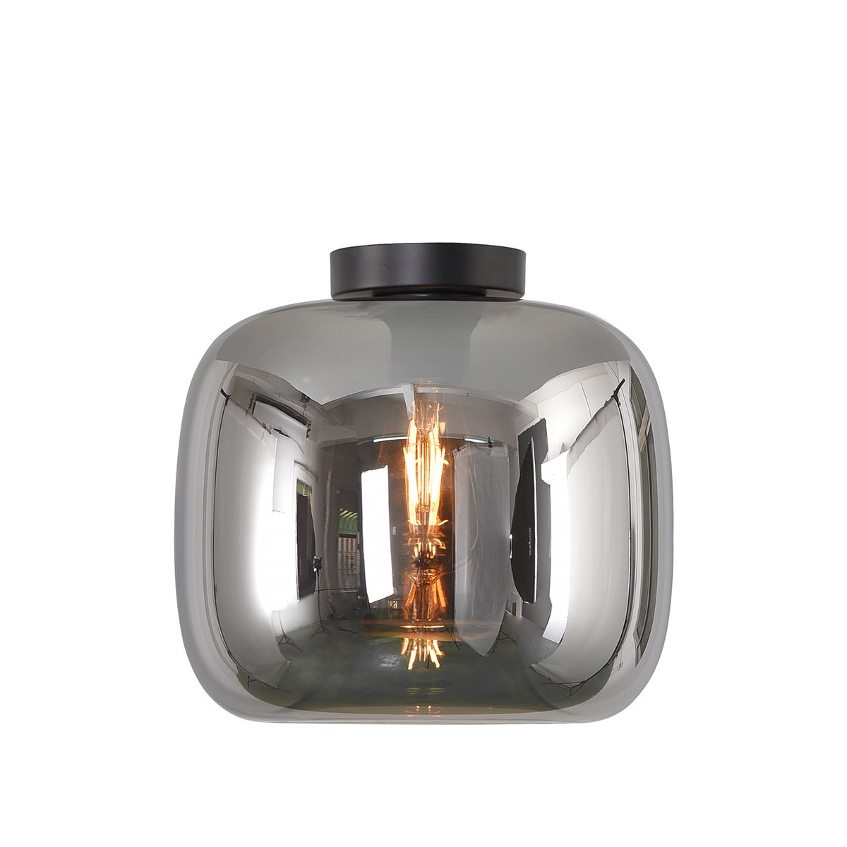 Loftlampe trendy krom glas Cuneo - Ø 28 cm
