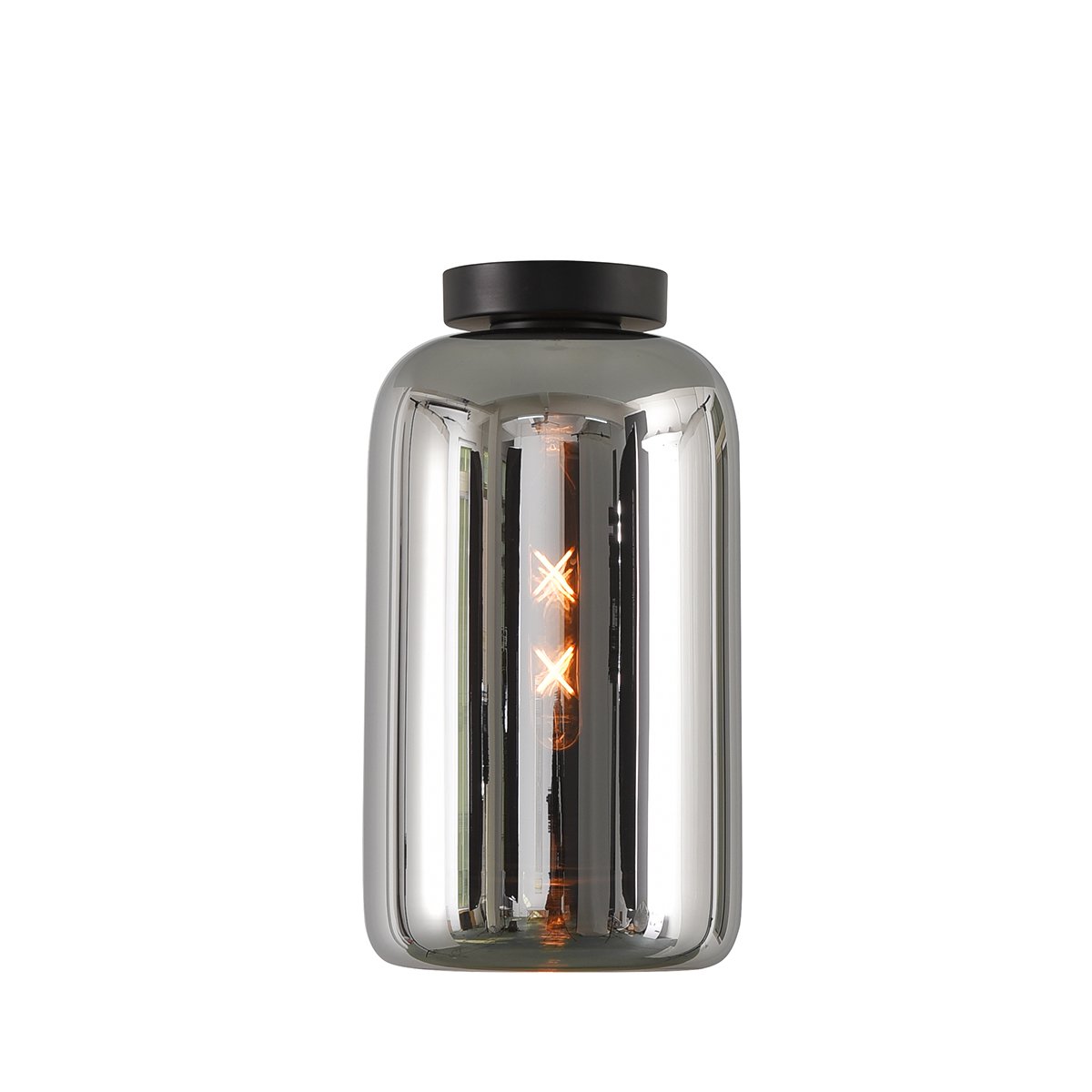Loftlampe Tube krom glas Capri - Ø 18 cm