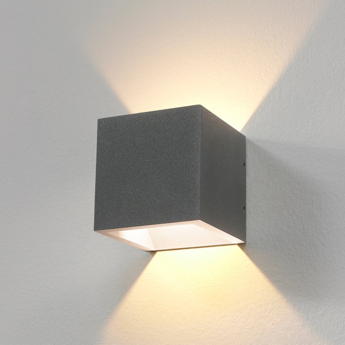 Wandlamp Cube up down grijs Torno - 10 cm