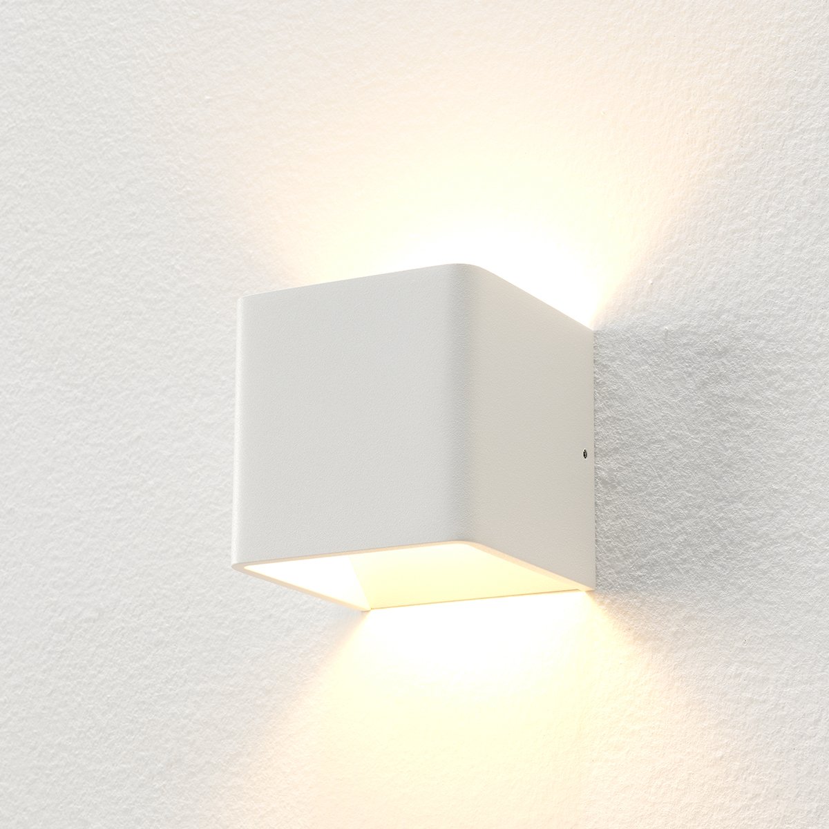 Væglampe led up down hvid Carré - 10 cm