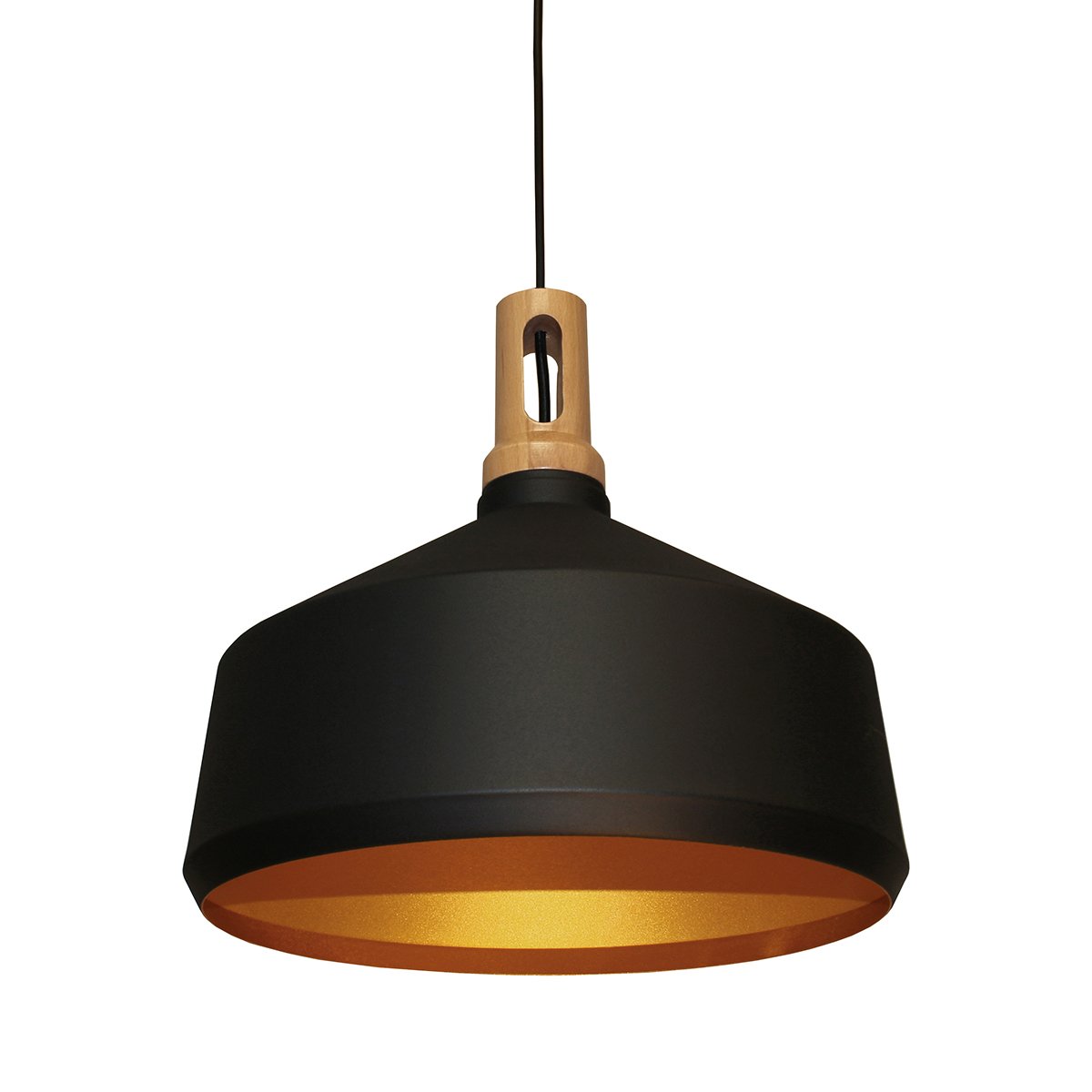 Plafondlamp retro zwart goud Allein - Ø 36 cm