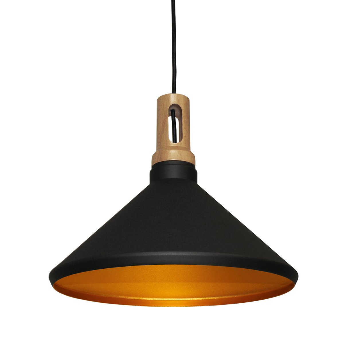 Kamerlamp plafond zwart goud Carini - Ø 41 cm