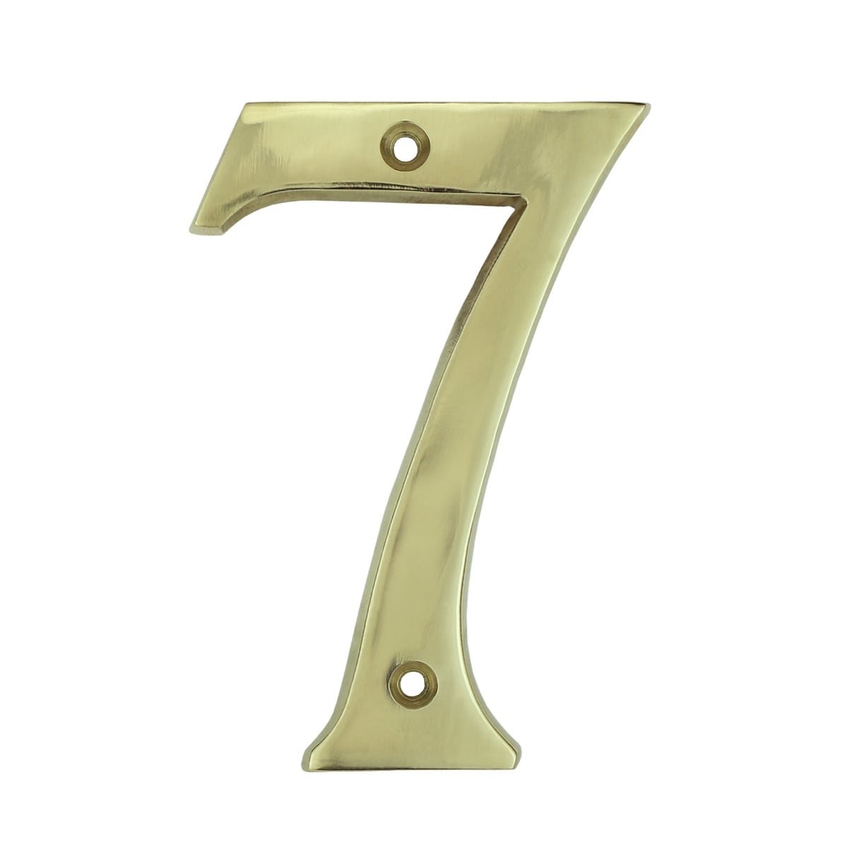 Facade Decoration Numbers & Letters Front door cypher 7 seven gold brass - 102 mm