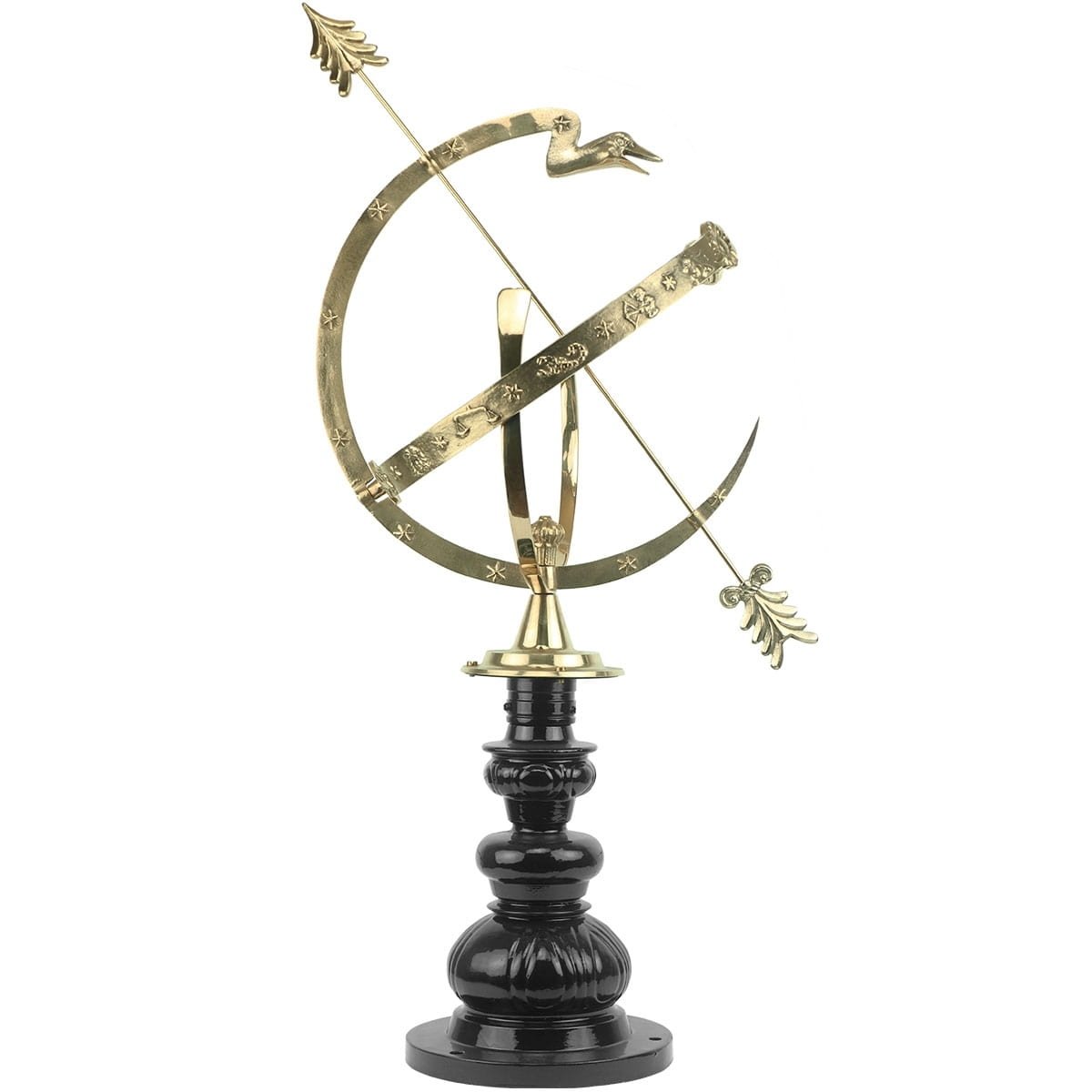 Sundials Bronze Copper Sundail set on pedestal brass - 90 cm 